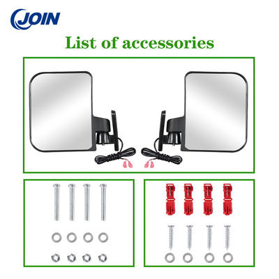 ODM Black LED Golf Car Rear View Mirrors Removable With Turn Signs