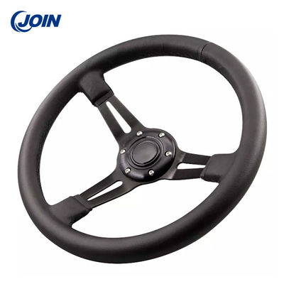 Universal Golf Cart Steering Wheels Black Leather 13.5 Inch