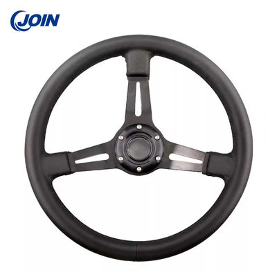 Universal Golf Cart Steering Wheels Black Leather 13.5 Inch