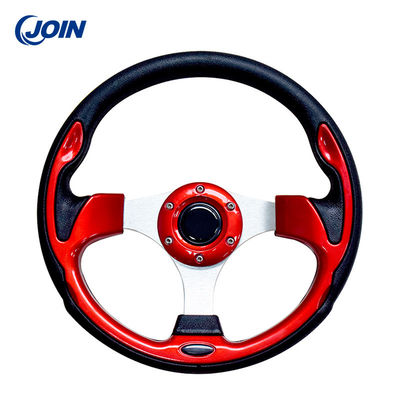 PVC Red Golf Cart Steering Wheel 12.5in Single Color With No Pattern
