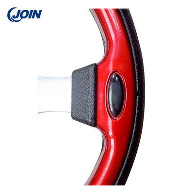 PVC Red Golf Cart Steering Wheel 12.5in Single Color With No Pattern